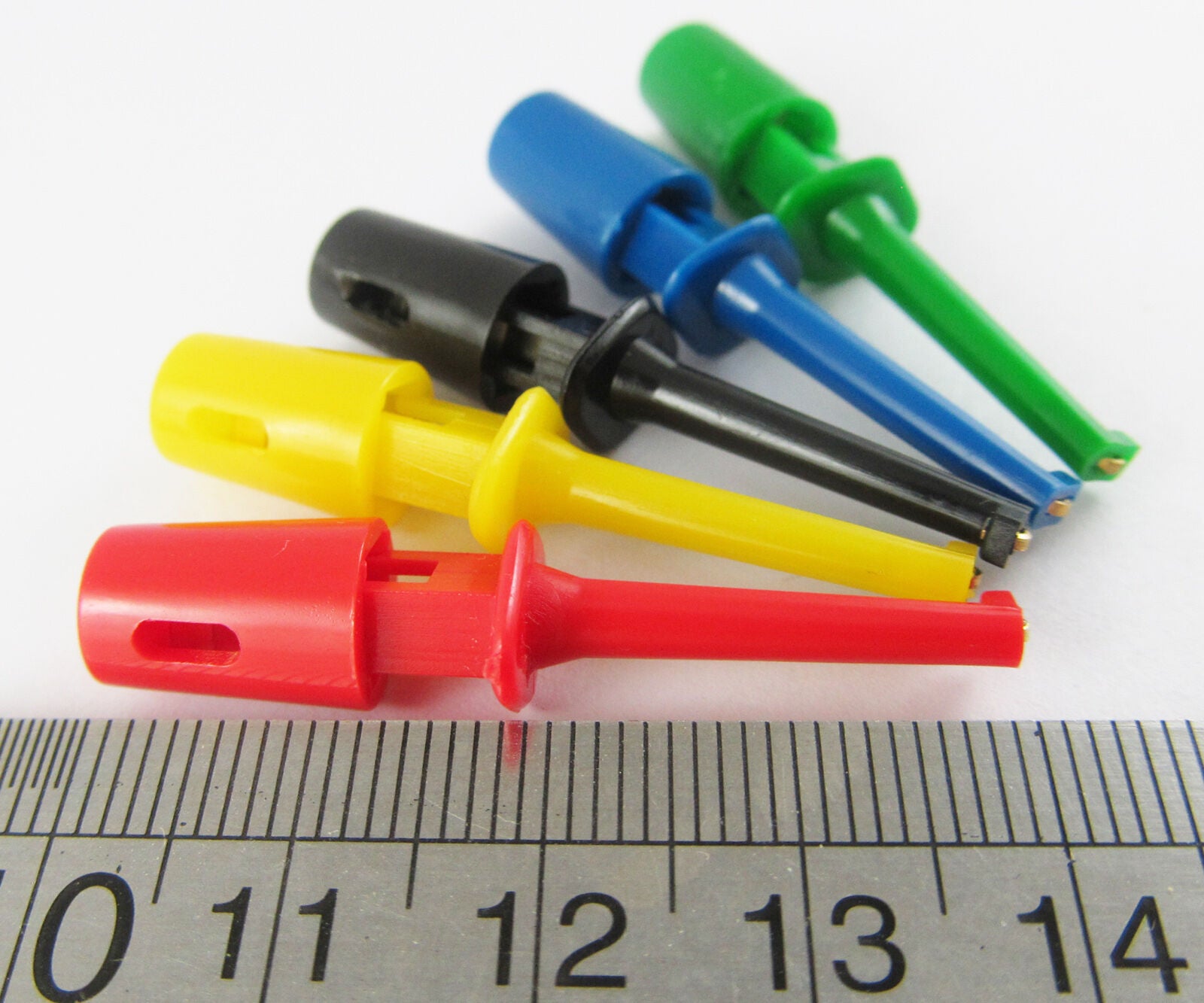 50 pcs 5 colors Grabbers Test Probes Single Hook Clip Round Small Size 43mm