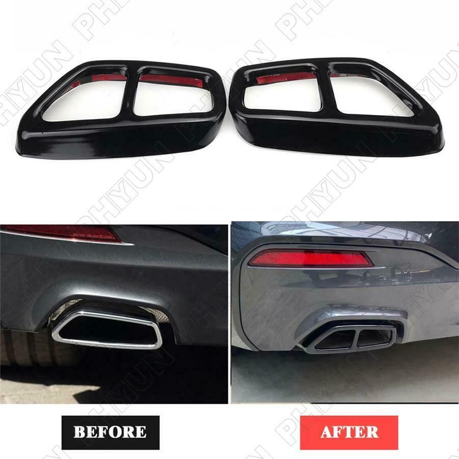 2x Car Dual Exhaust Pipe Tip Cover Trims For BMW 5 Series G30 G31 2017 2018