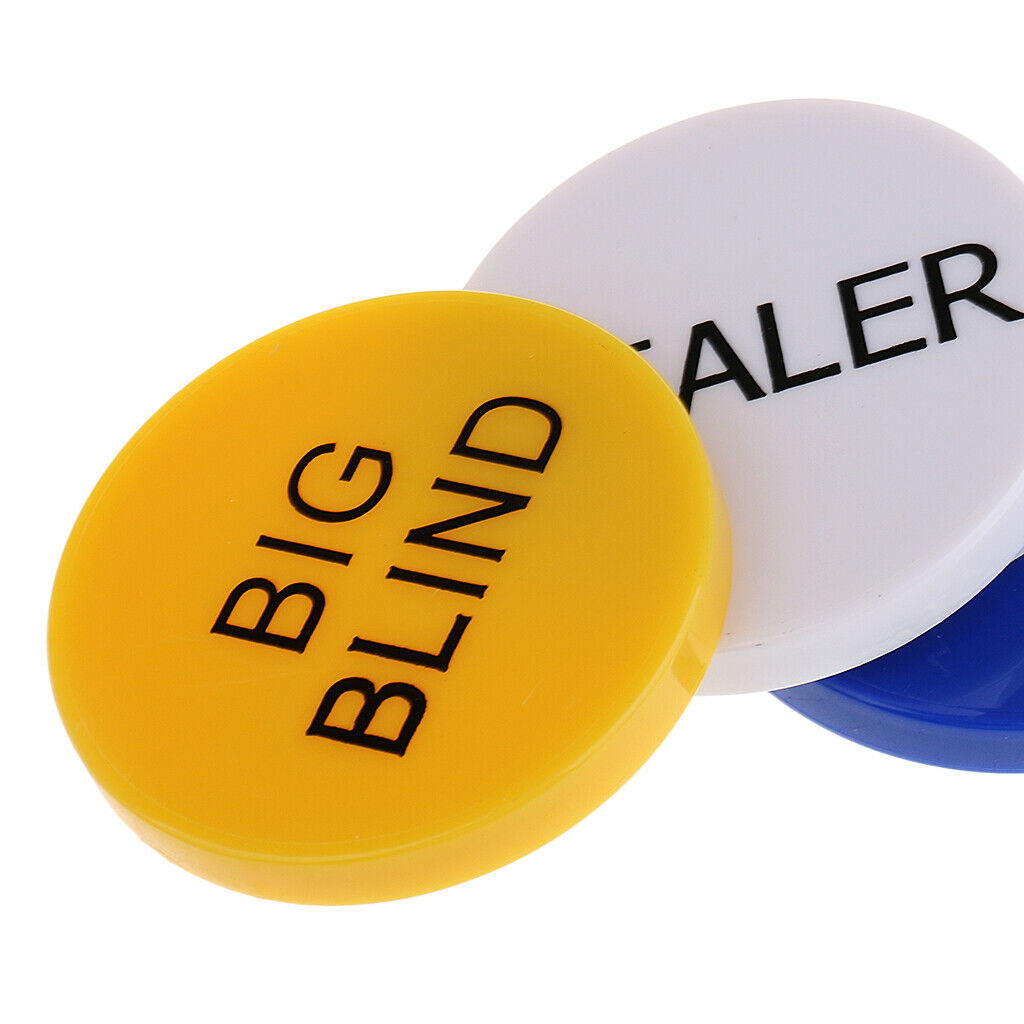 Portable 1 Set Poker Buttons Small Blind & Big Blind & Dealer Button 5cm