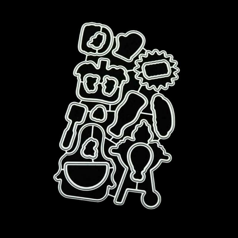 Barbecue Cutting Dies Clear Stamp for DIY Scrapbooking Paper Cards Embossing