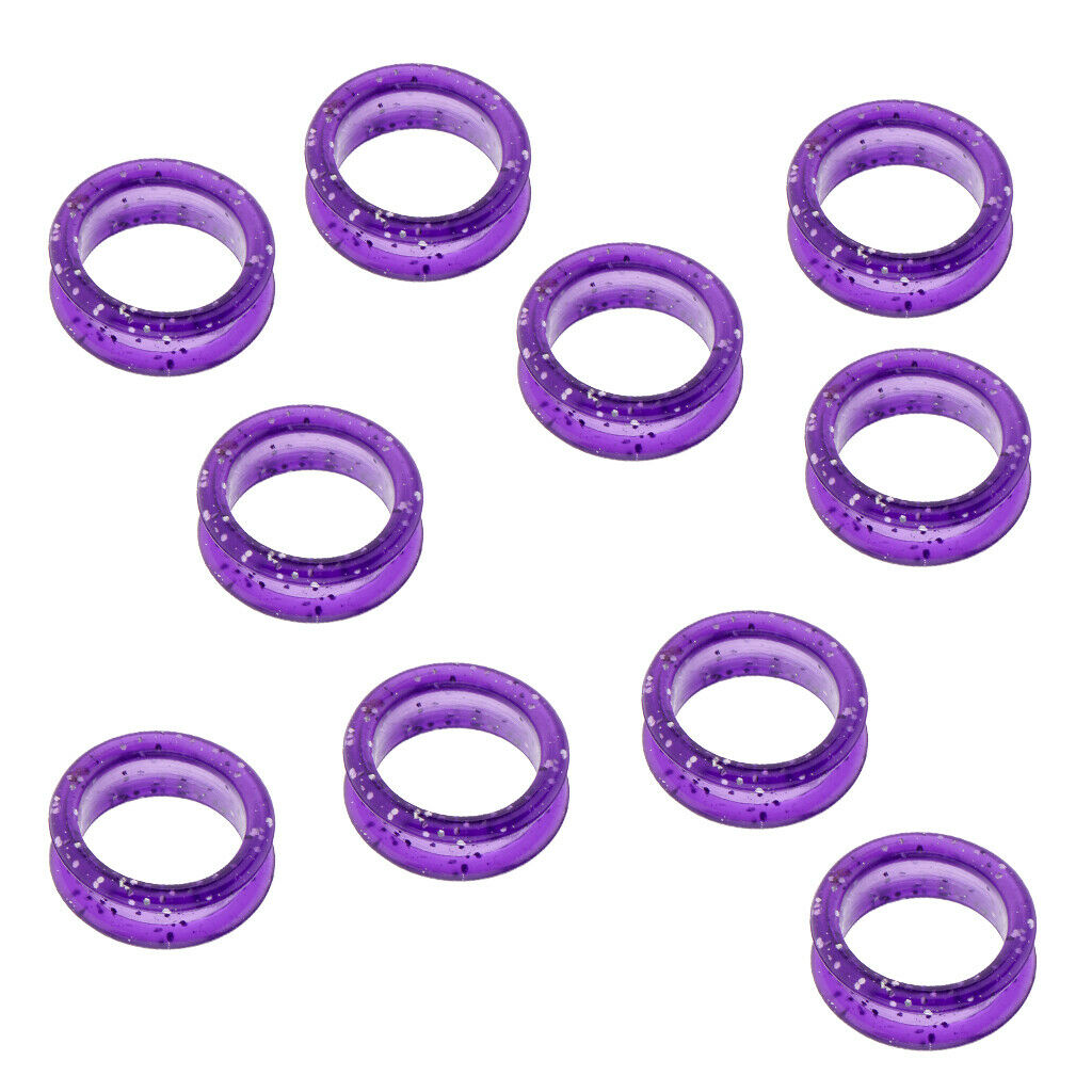 10 Pieces Rubber Scissors Shears Finger Rings Grips for Salon Barber Purple