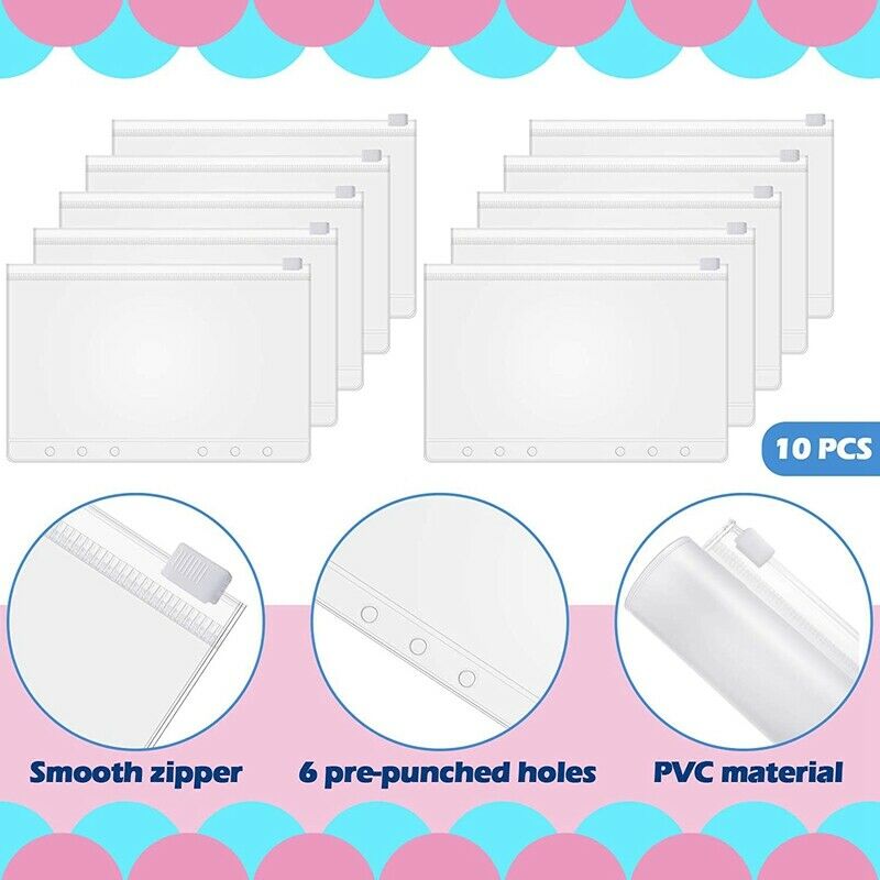 2Pc A6 Size 6 Holes Binder Cover Glitter sand Soft PVC Planner Protector GliQ8K8