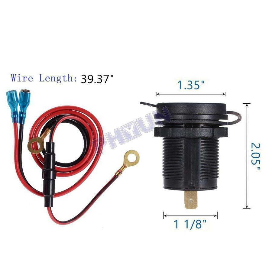 Motorcycle ATV Charger Supporting QC 3.0 Adapter Dual USB Port Fast Charge 36W