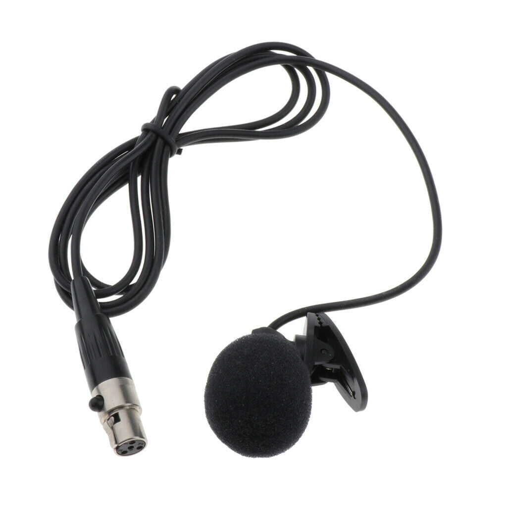 Professional XLR 4 Pin Microphone Lapel Tie Clip for BodyPack Transmitter
