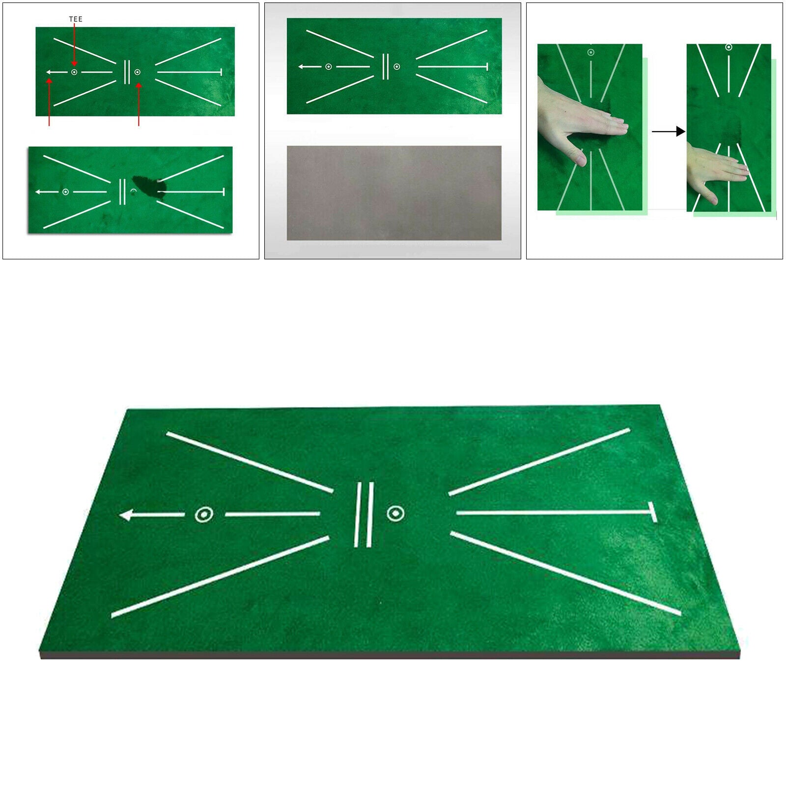 Rectangle Golf Training Mat Rug Batting Practice Pad Home Office Outdoors