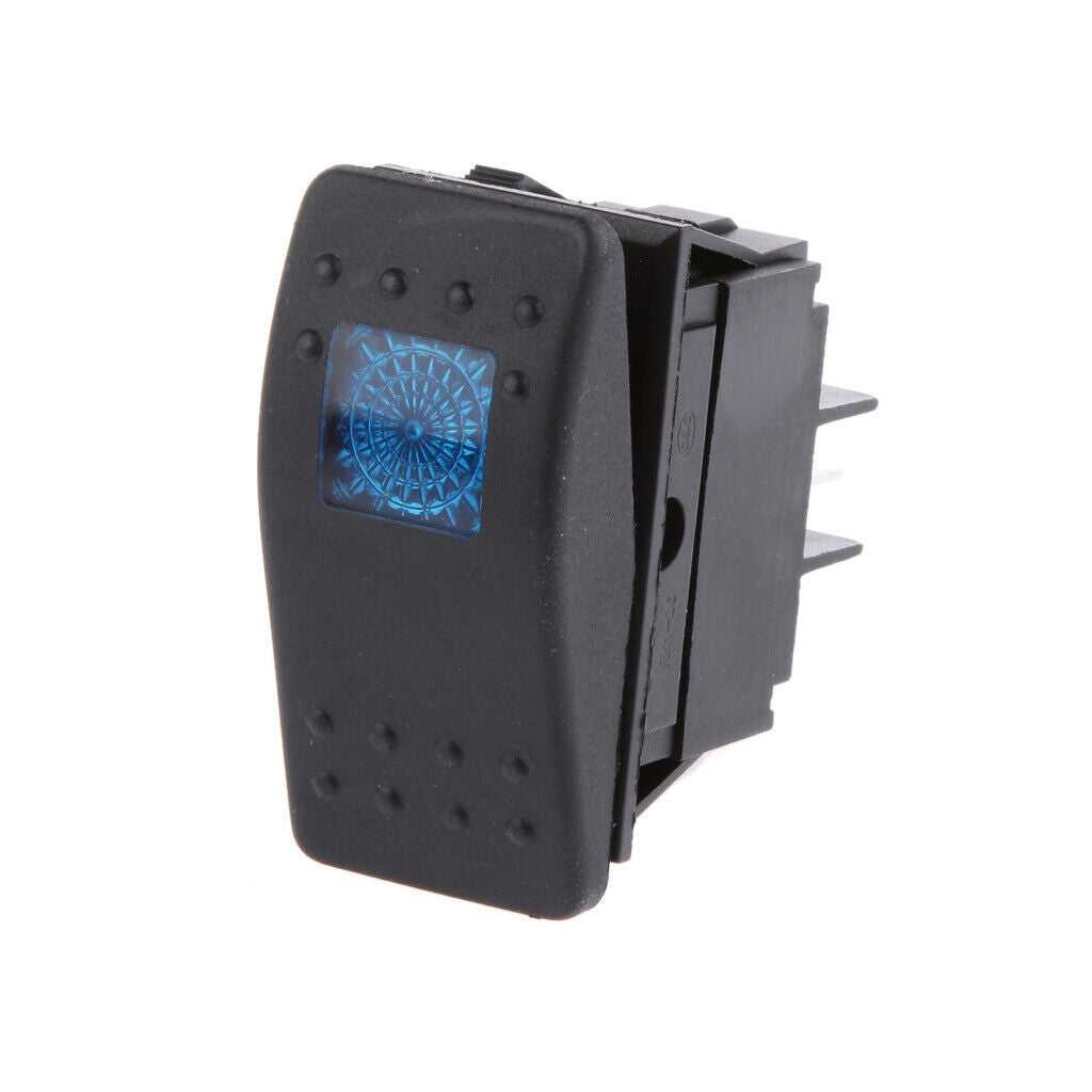 DC 12V 20A 4Pin Car Boat Panel Rocker Blue LED Light Toggle ON/OFF Switch