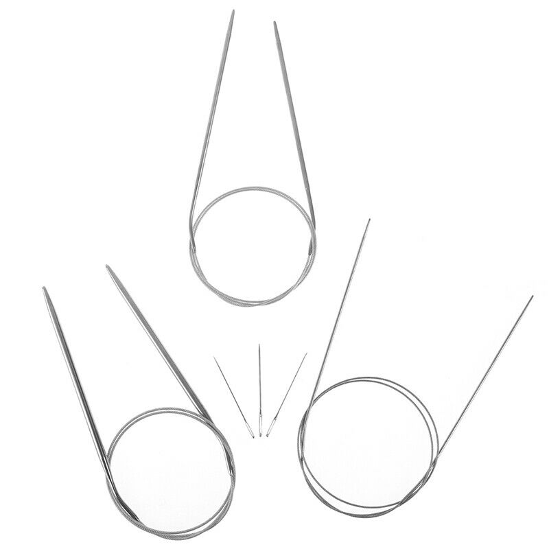 11pcs 32" 80cm Stainless Circular Knitting Needles knitted set Size 6 W DEAU