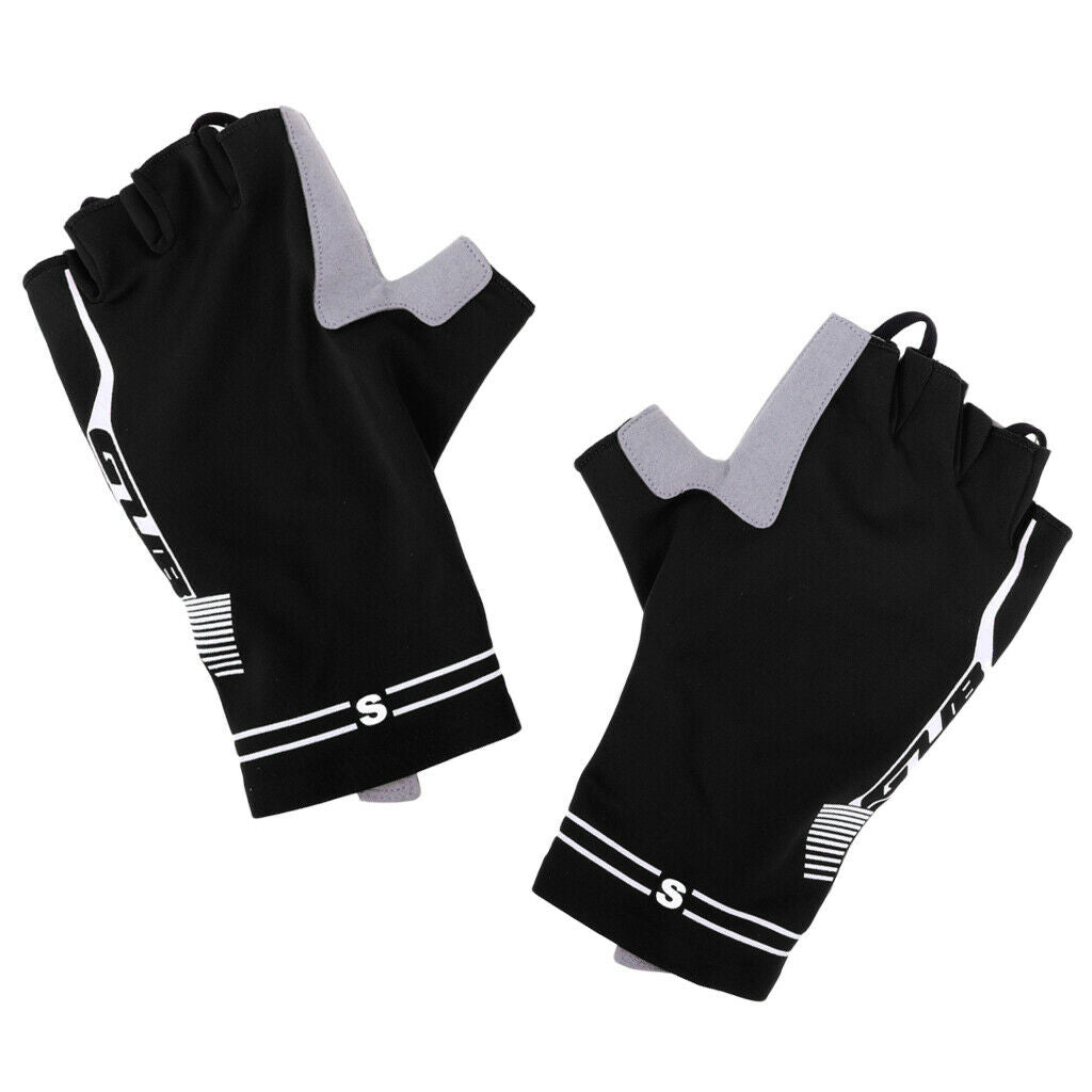Summer Breathable Cycling Motorcycle Half Finger Gel Padded Gloves S Black