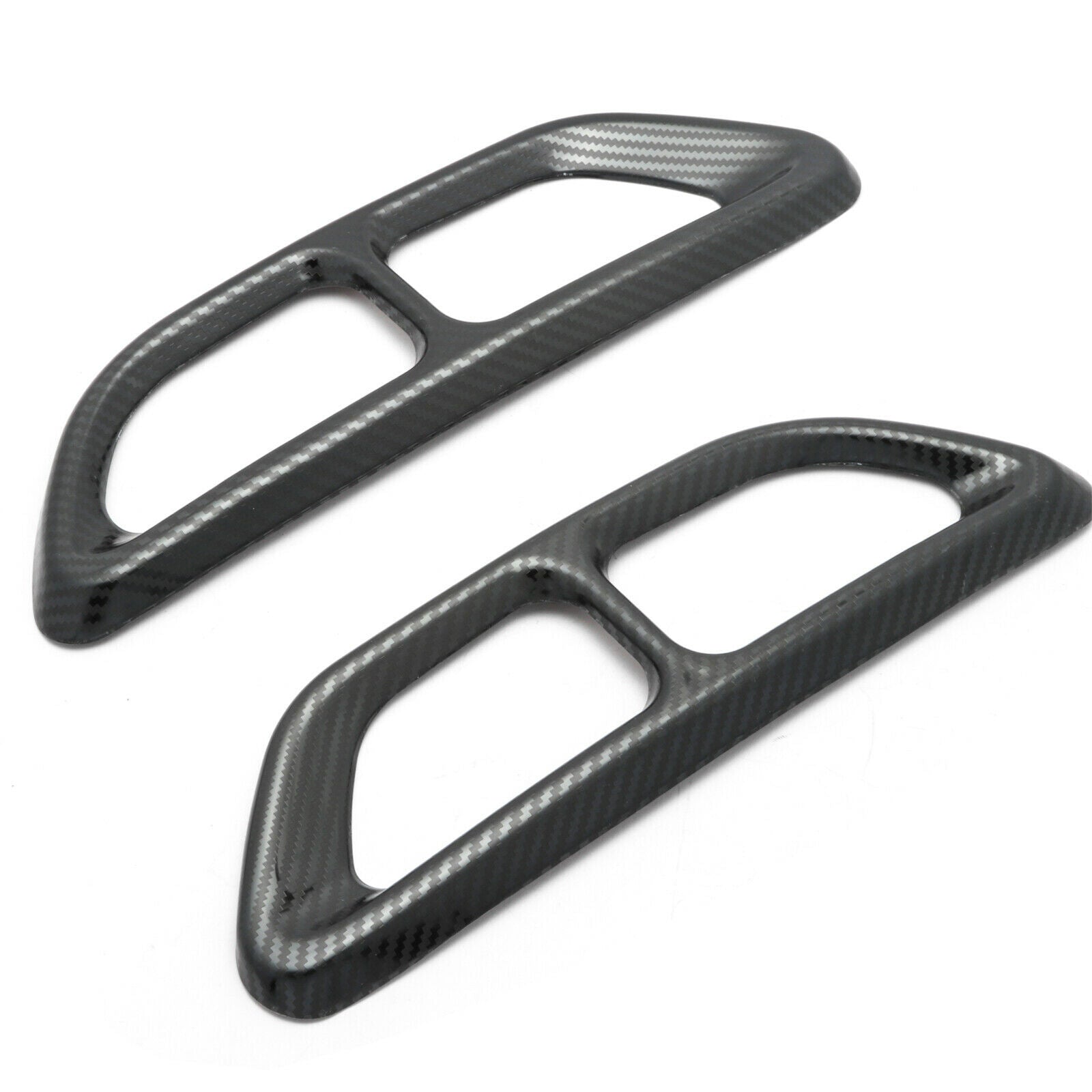 Carbon Fiber Steel Rear Cylinder Exhaust Pipe Cover Trim Fits Accord 18-19