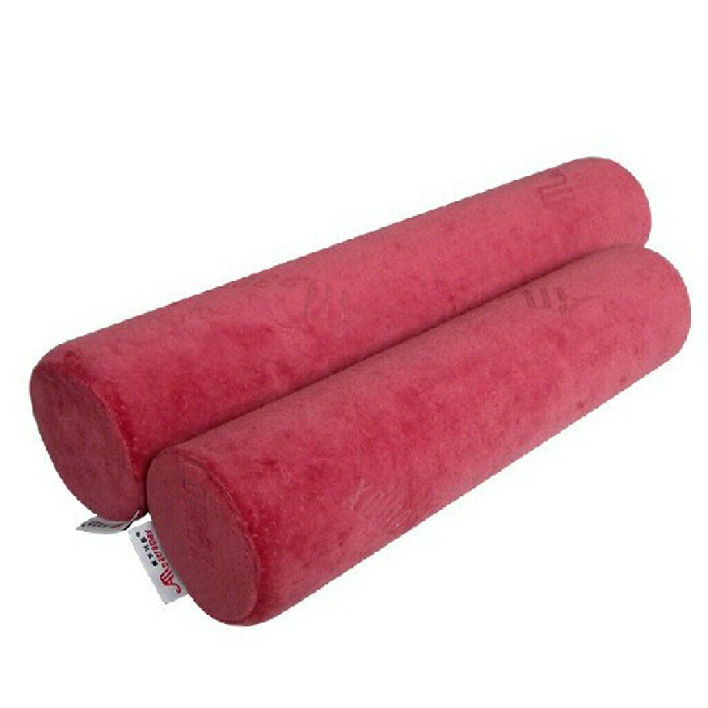 Soft Portable Round Memory Foam Pillow Back Cushion Office Use Wine Red