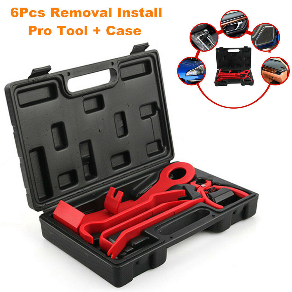 6Pcs Car Interior Door Trim CD Radio Audio Panel Removal Install Pro Tool + Case