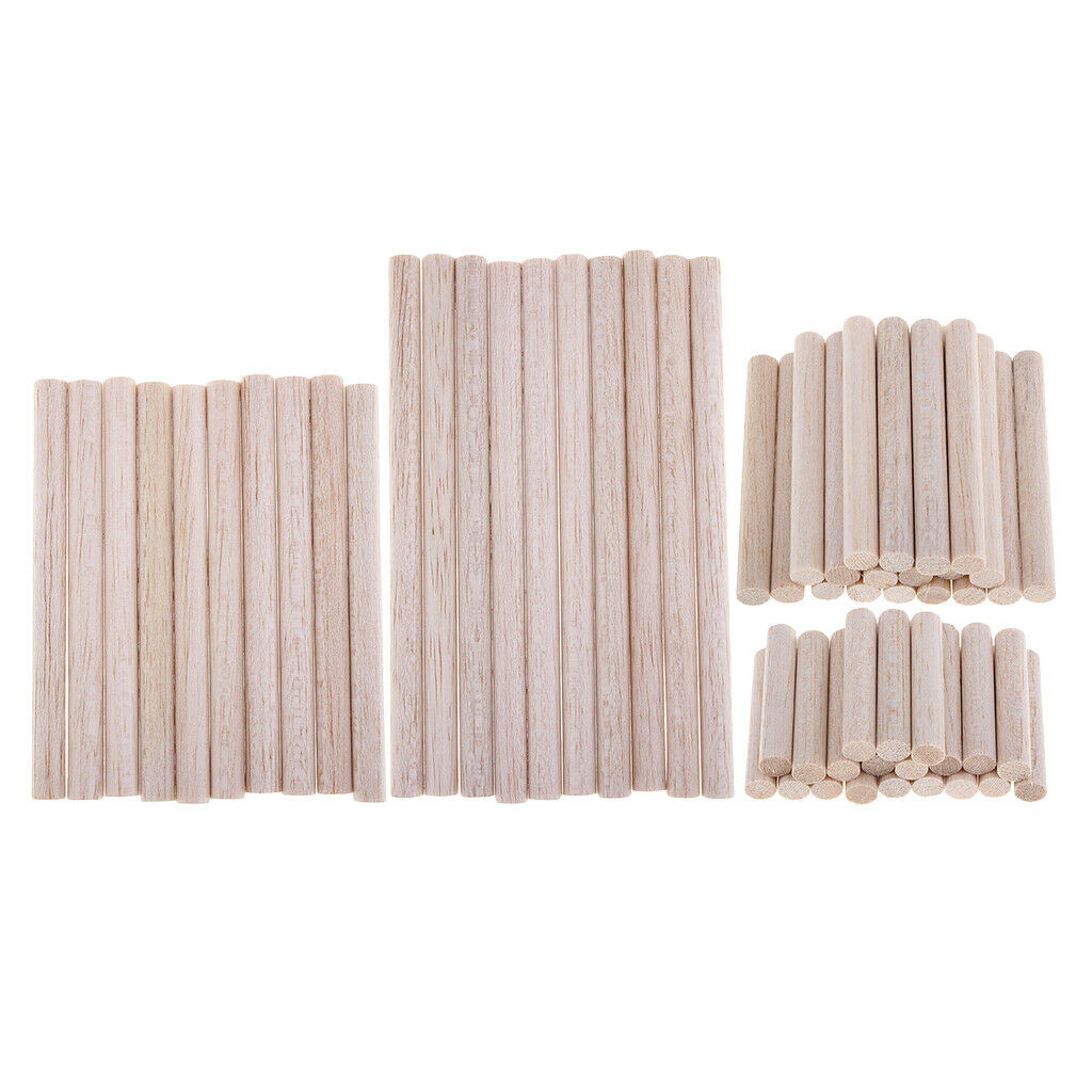 Round Balsa Wood Stick Unfinished Woodcraft Stick Dowel Rod 10 Pieces 110mm