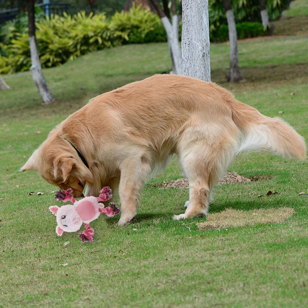 Cute Cartoon Animals Shape Pet Chew Plush Toys For Pet Dogs Pink Rabbit