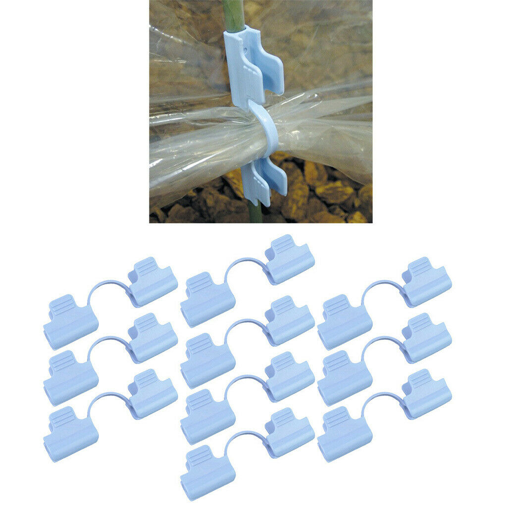 20Pcs Pipe Greenhouse Clamps Film Sunshade Net Fixing Clips Clamp 8mm Dia.