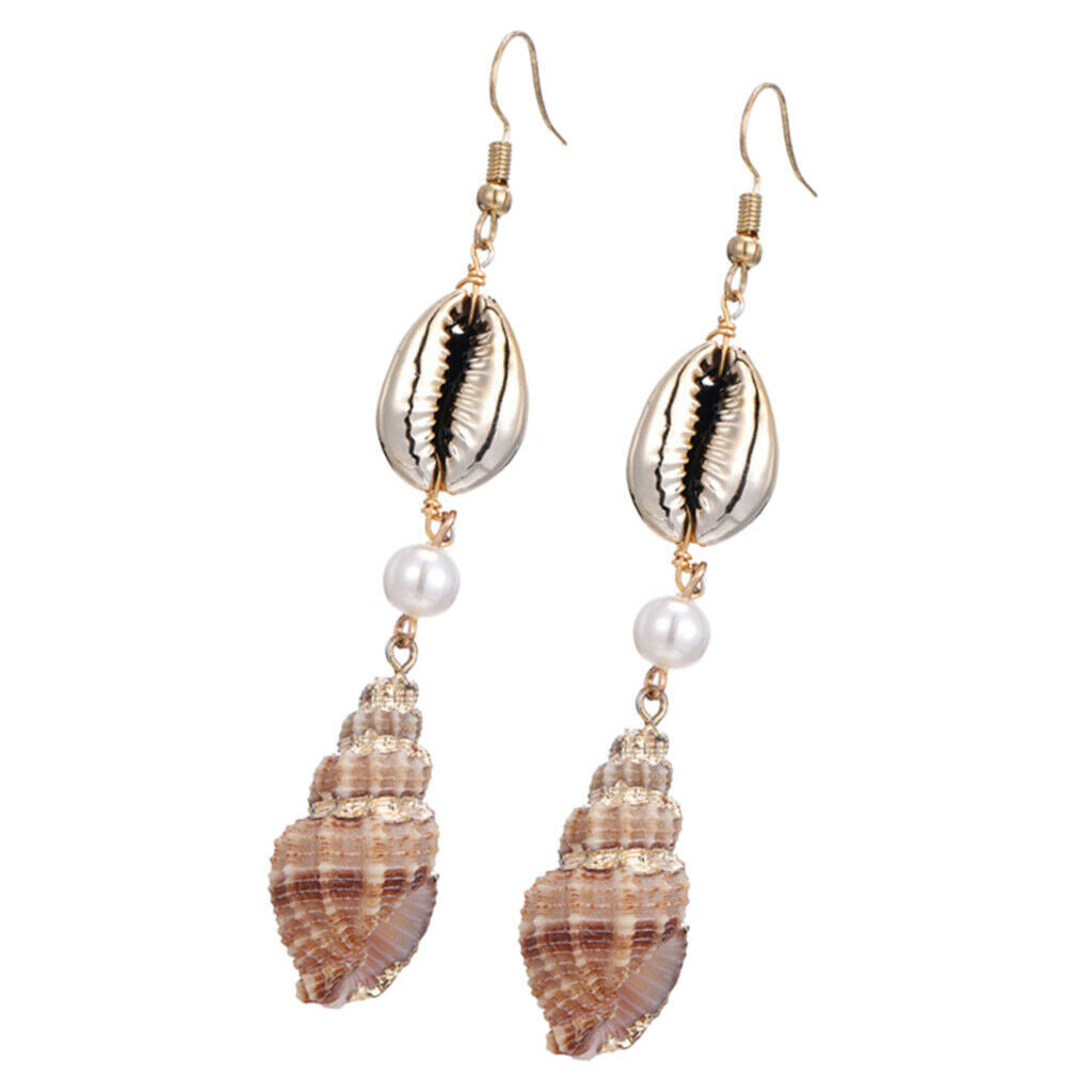 2Pcs Beautiful Women Earring Fashion Conch Ear Studs Beach Wedding Jewelry