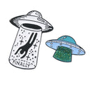 2 Pieces Sweet Shirt Collar Tips, Alien UFO Lapel Pin Badge Button Set for Men