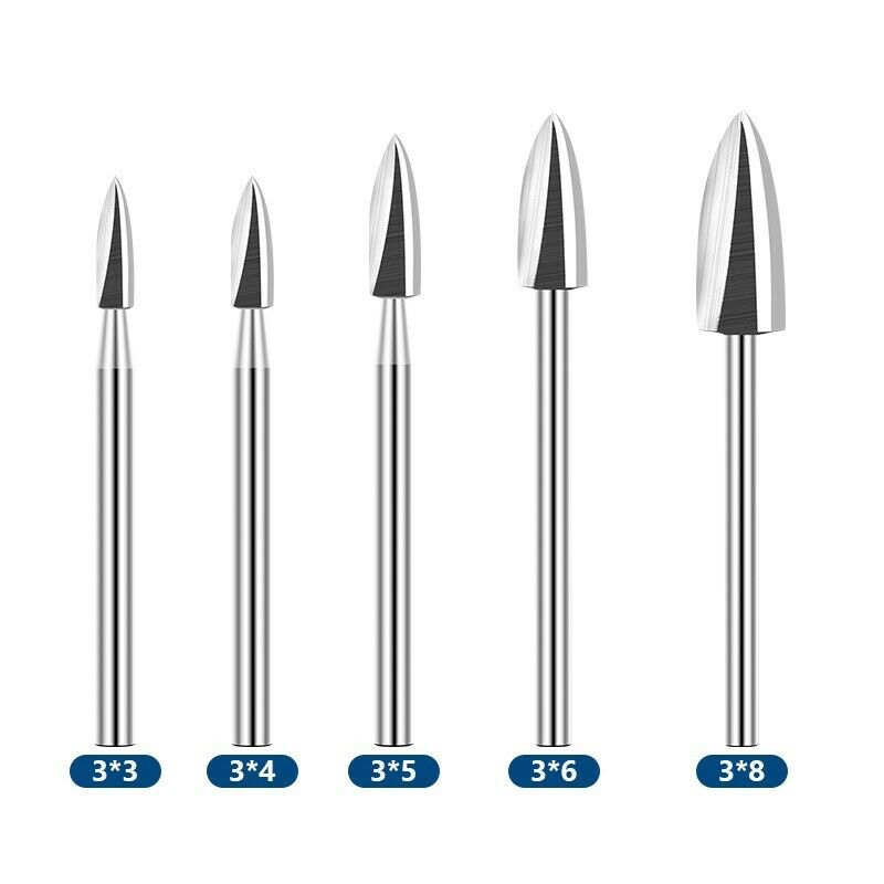 Woodworking Engraving Drill Bit 5 Pcs 3Mm Shank Carbide Edging Drill Woodworking