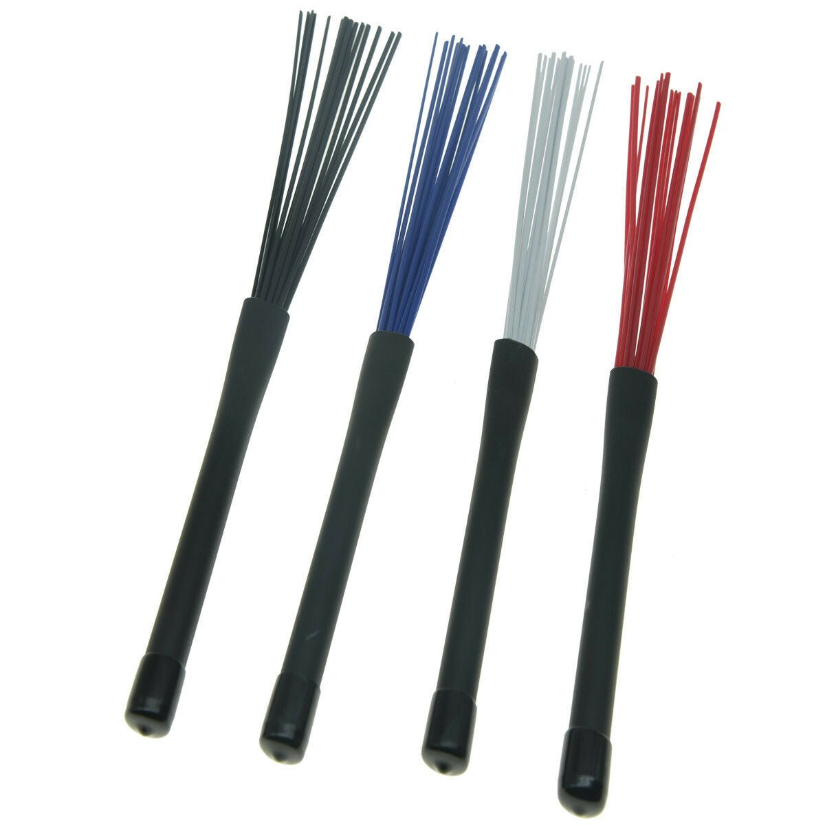 ASet of 2pcs Blue Professional Jazz Drum Brushes Rubber Handle and Nylon Sticks