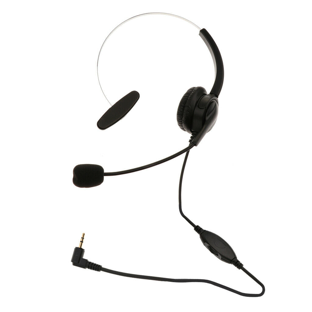 Ear Noise Canceling Call Center Office Headset with 2.5mm Adapter Cable