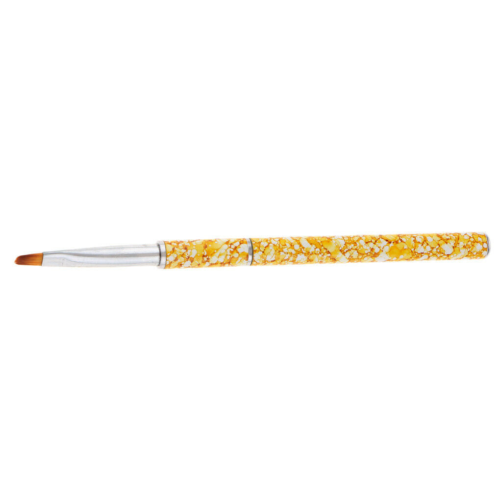 Nail Art Polish Brush UV Gel Liner Paint Drawing Pencil Pen Crystal Yellow-Round