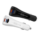 2 Port USB Car Fast Charger Rapid Car Power Universal Adapter QC3.0 white