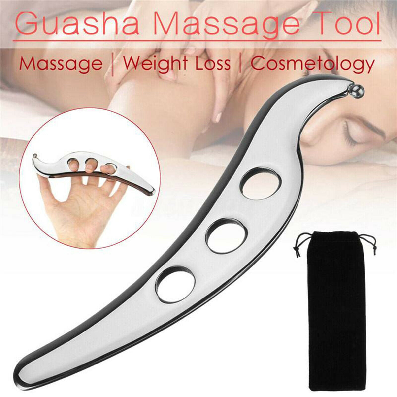 Gua Sha Tool, Stainless Steel Scraping Massage Tool for Relaxing Reduce Head,