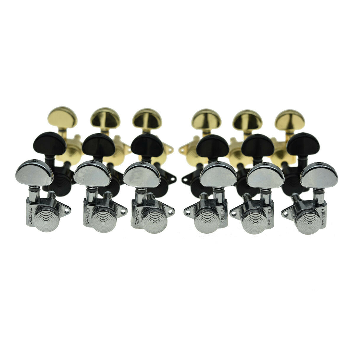 Wilkinson Locking Guitar Tuners 3x3 Tuning Keys for Gibson or Acoustic Chrome