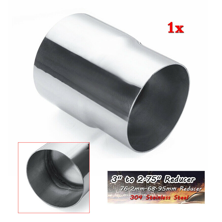 2.75" ID to 3" ID Exhaust Pipe Reducer Adapter Connector Chrome Stainless Steel