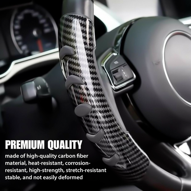 2X Car Steering Wheel Booster Non-Slip Cover Carbon Fiber Universal Accessories