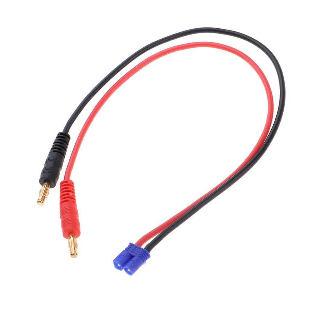 3Pcs 4mm Banana Plug Connector to Male EC2 RC Charge Cable 16AWG 35cm