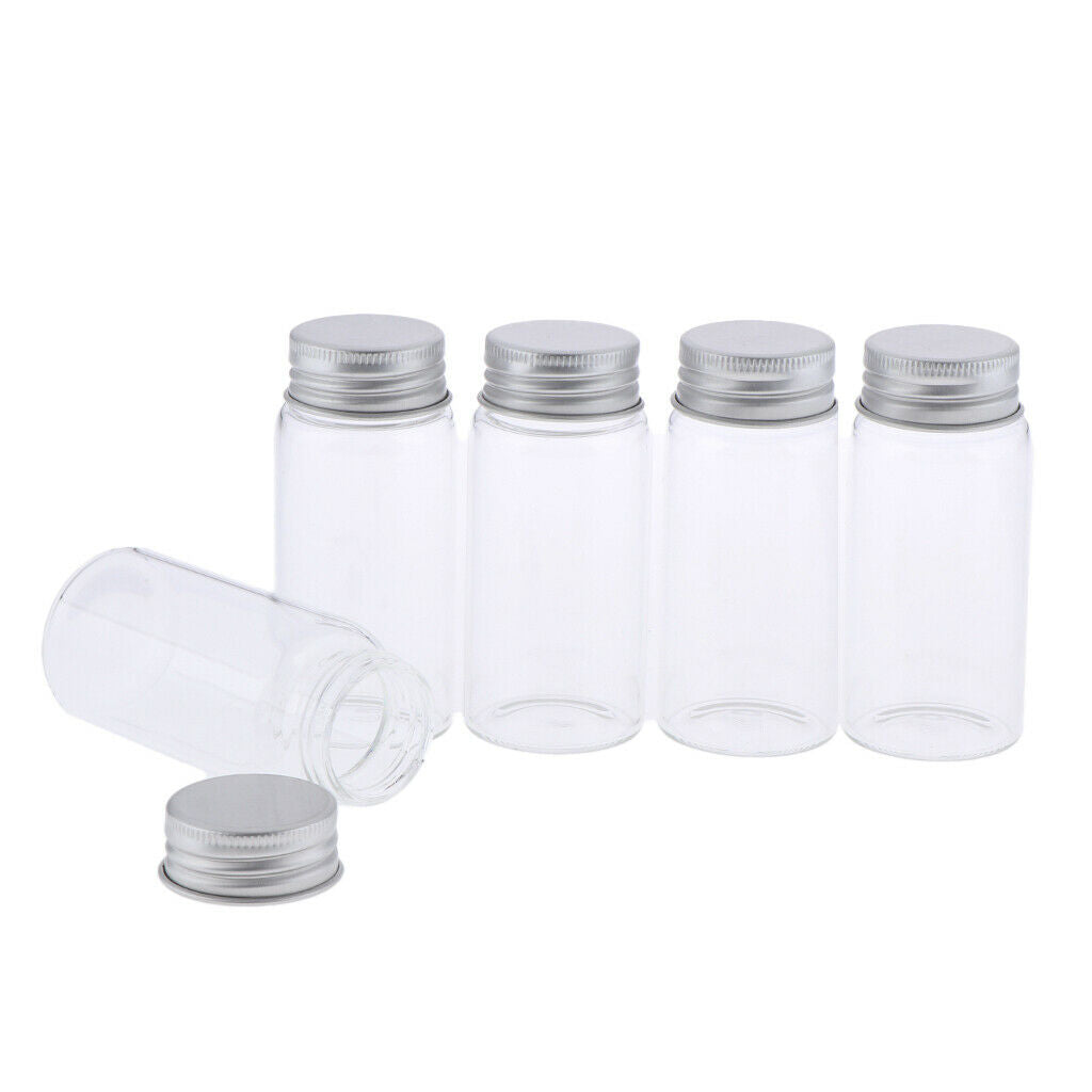 5Pcs Refillable Glass Makeup Bottles Cosmetic Pills Storage Containers 55ml
