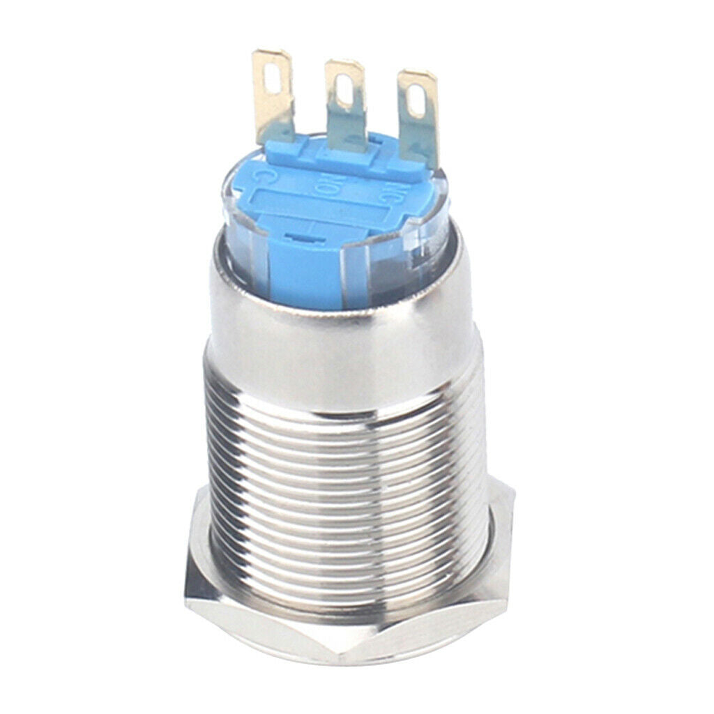 1 Piece 19mm Metal Waterproof LED Car Truck Dash Signal Lamp Self-locking