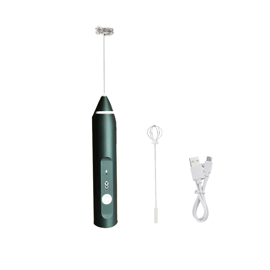 Electric Milk Frother Foamer Whisk Mixer Stirrer Coffee Eggbeater Black