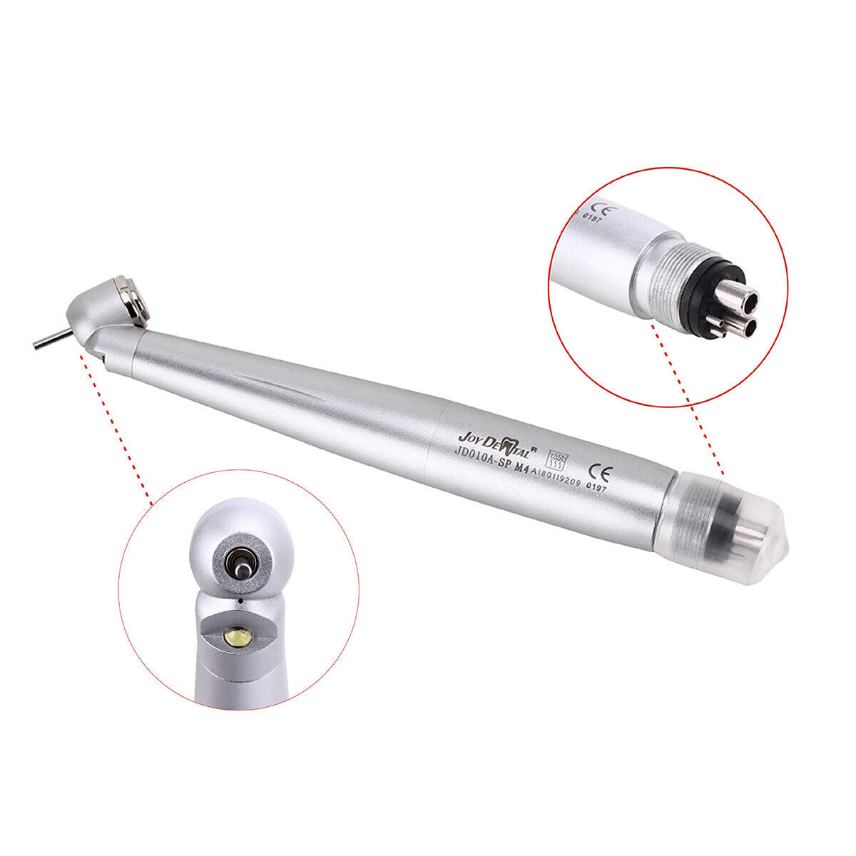 5X NSK style Dental 45° E-generator LED Standard Push Button Handpiece 4Hole