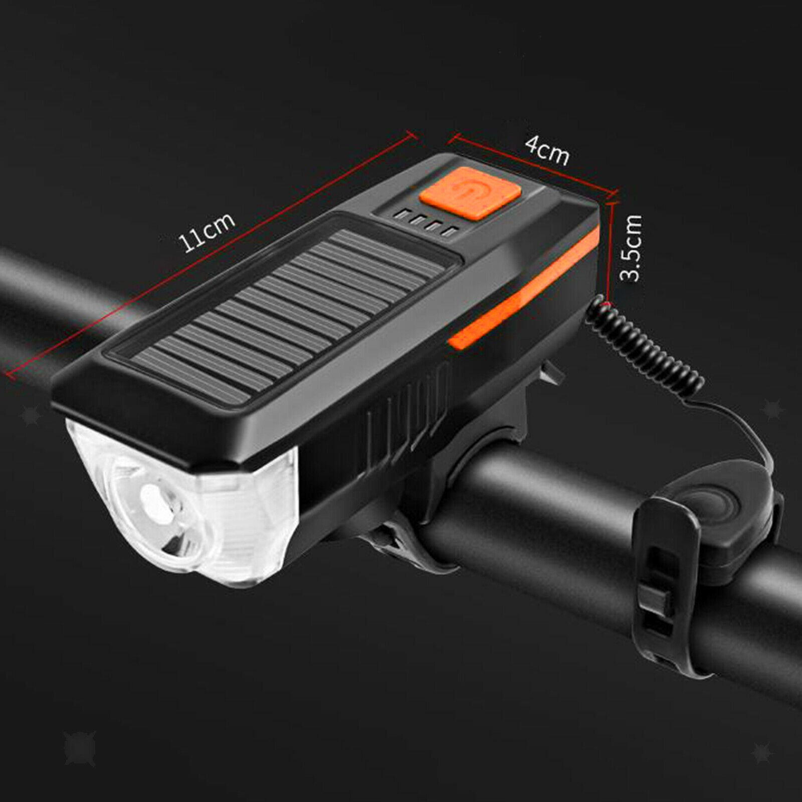 2pcs Bright Bicycle Solar Power/USB Head Light Tail Lamp Accessories Night