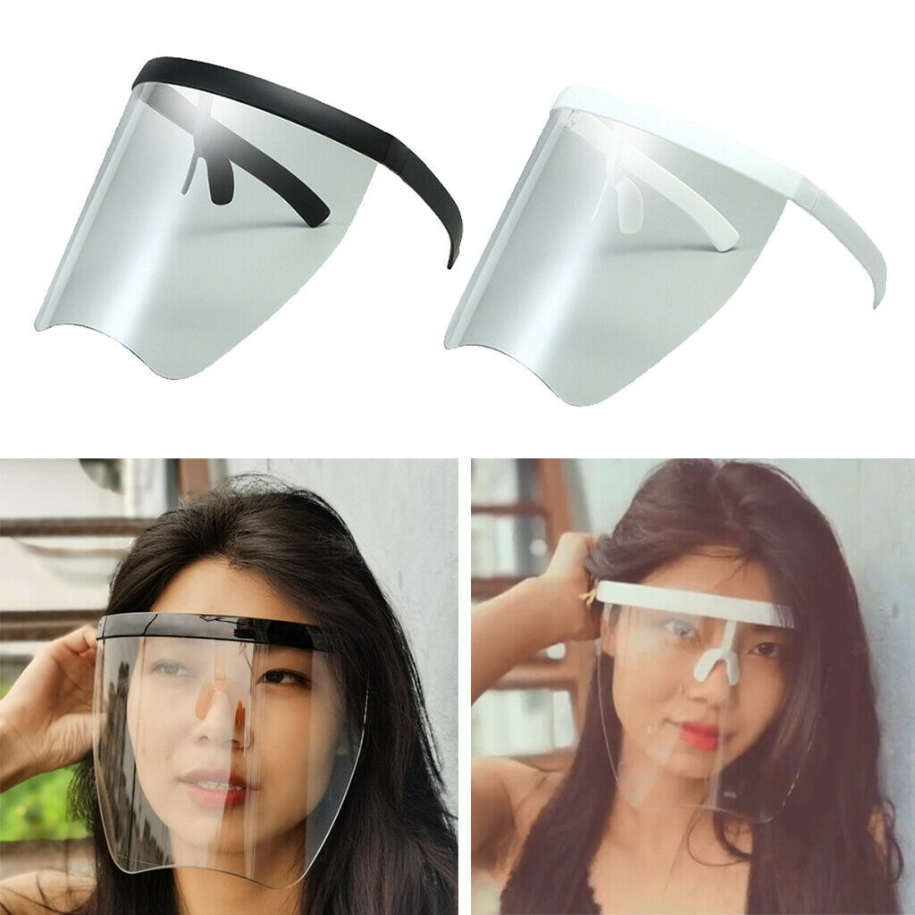 2 Pieces Oversized Full Face Shield Clear Lens Glasses Transparent Visor