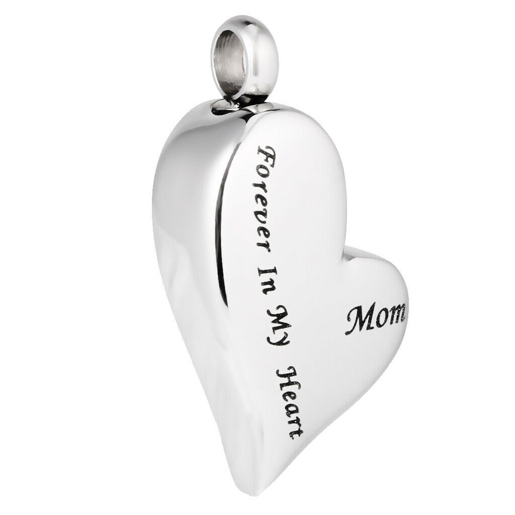 Mom Forever In My Heart Cremation Urn Pendant Ball Bead Chain Necklace Gift