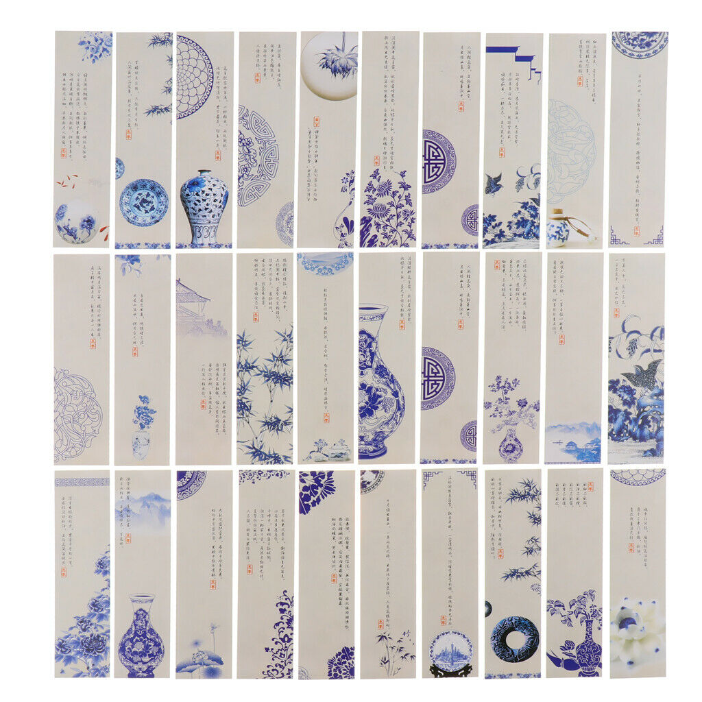 30 pcs Chinese Style Bookmarks Handmade Soft Craft DIY Project Colorful C