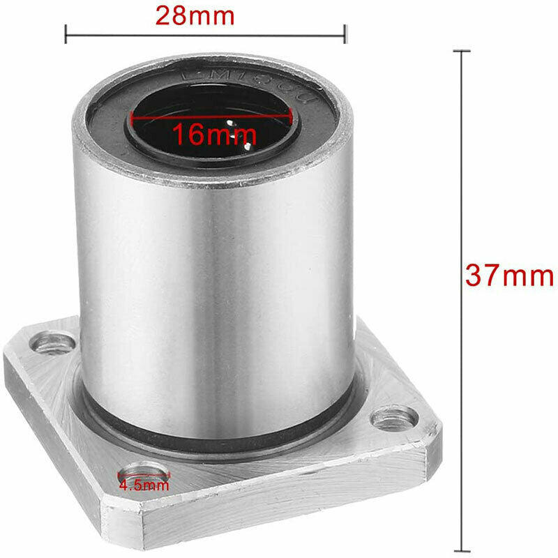 Flange Linear Motion Bushing Ball Bea 16mmx28mmx37mm (LMK16UU 2 Pcs) K1R9