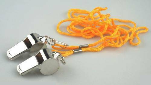 Stainless Steel Sport Game Referee Whistle Lanyard Emergency Loud Sound Outdoor.