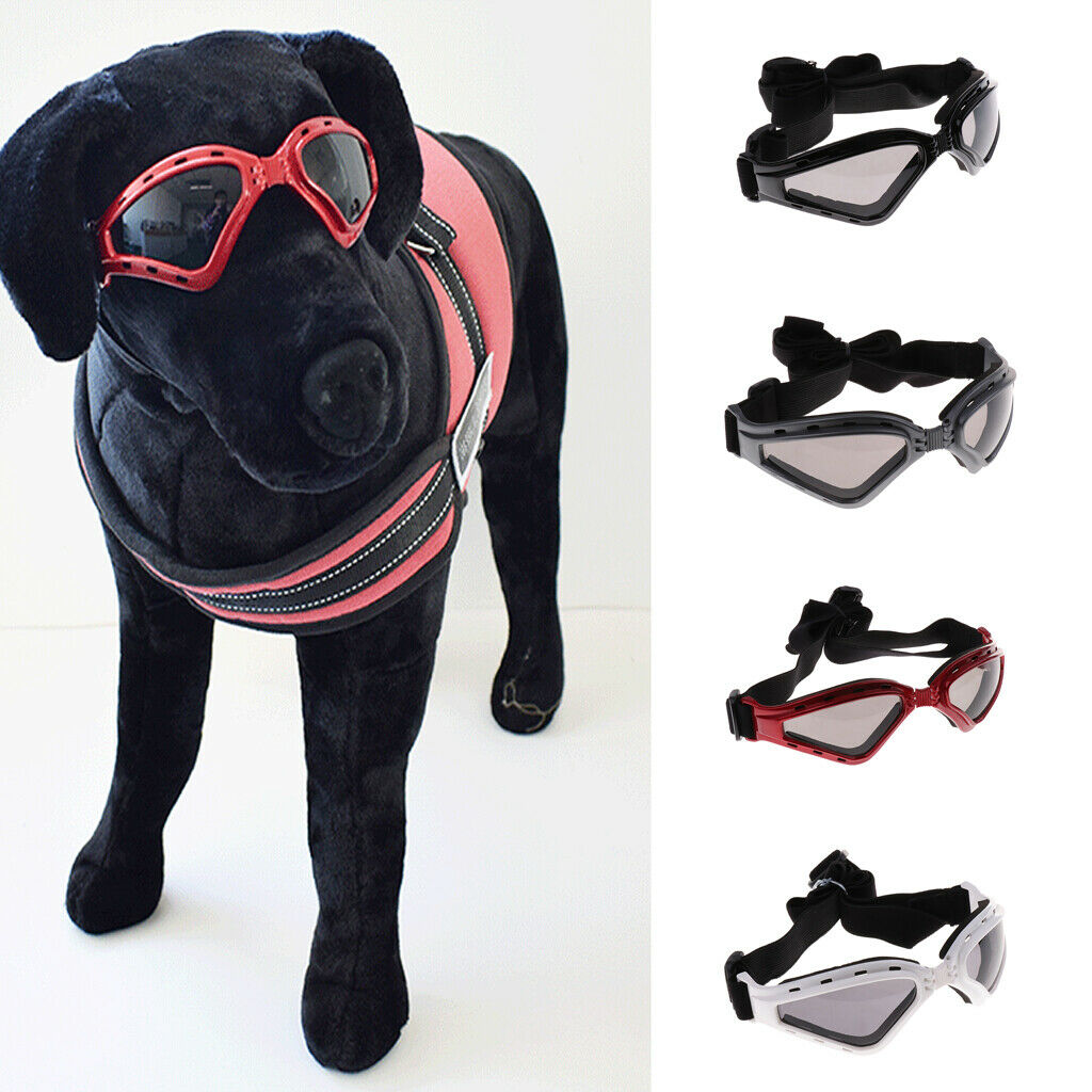 Plastic Pet Dog Puppy UV Goggles Sunglasses Eye Wear Protection White