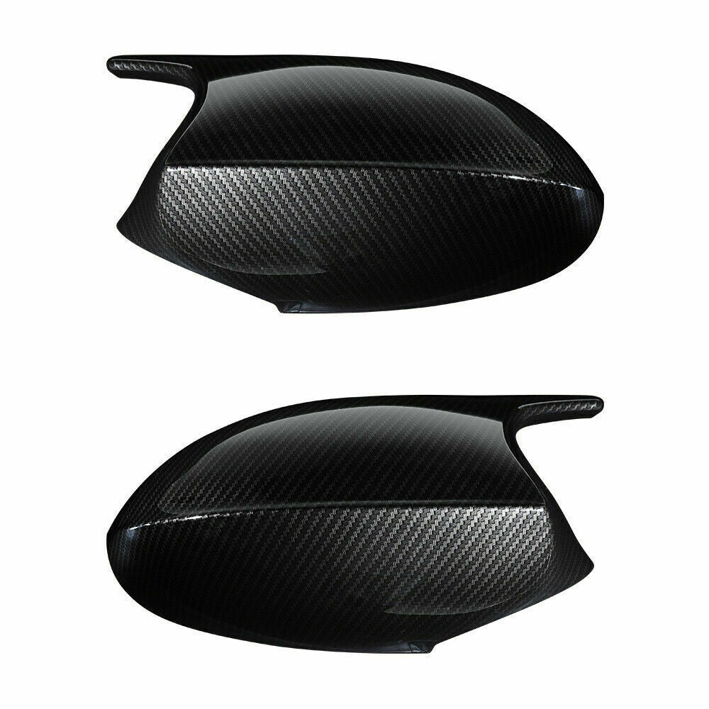 2pcs Carbon Fiber Style Mirror Cover Cap Fit For BMW E90 E93 PRE-LCI 2005-2009