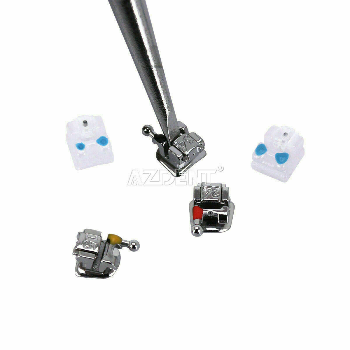3 X Dental Orthodontic SELF-LIGATING BRACKETS SL CLEAR MBT 0.022 5*5 HK 345Hooks