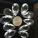 10Pcs 28mm Clear Glass Crystal Prism Tear Drop DIY Pendant Chandelier Jewelry