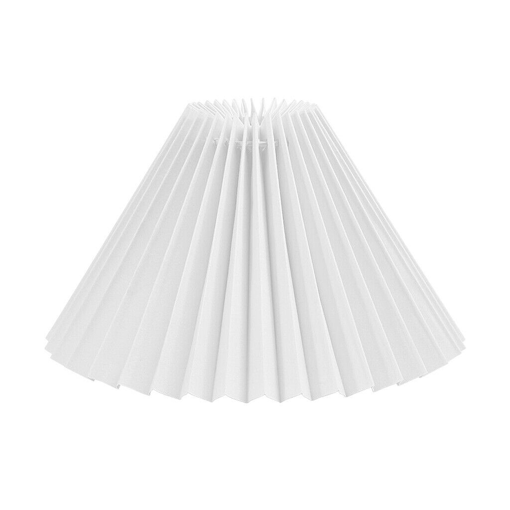2X Cloth Lamp Shade Bouffant Lampshade Fanshaped Light Cover Office White_28cm