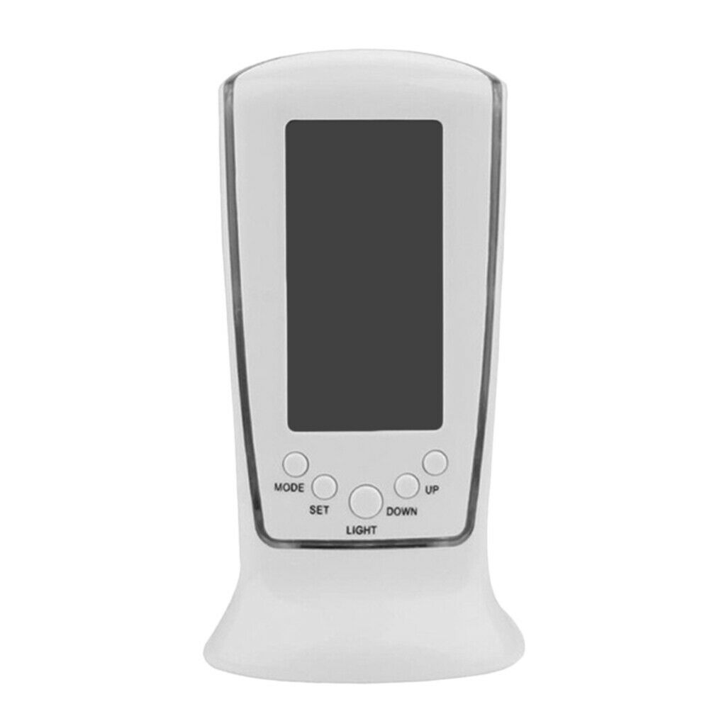 Digital Alarm Clock Blue Backlight with Snooze for Desk White Large Number