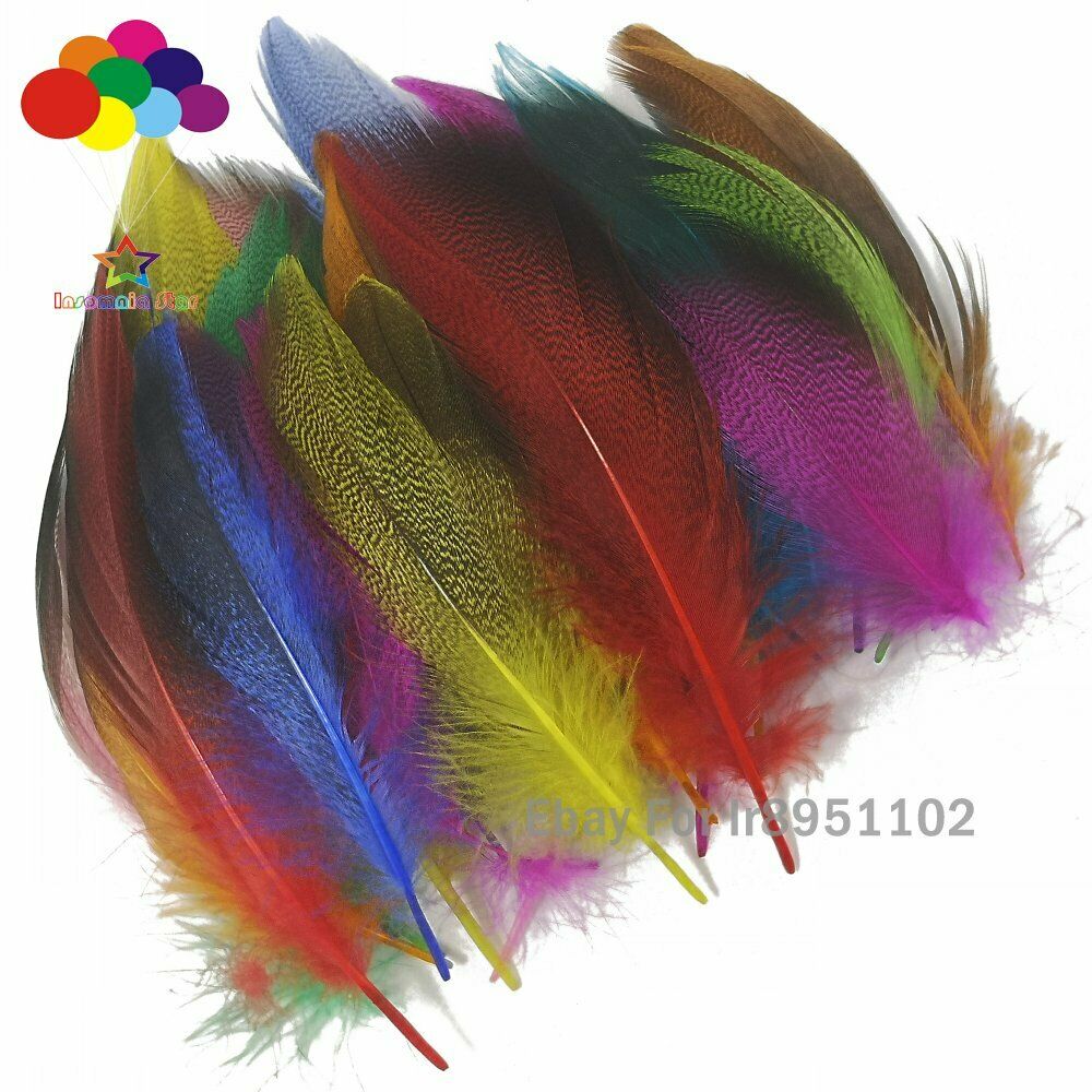 100 pcs Wholesale Yellow Duck Feathers Real Dyed Feather Duck Flank Decoration