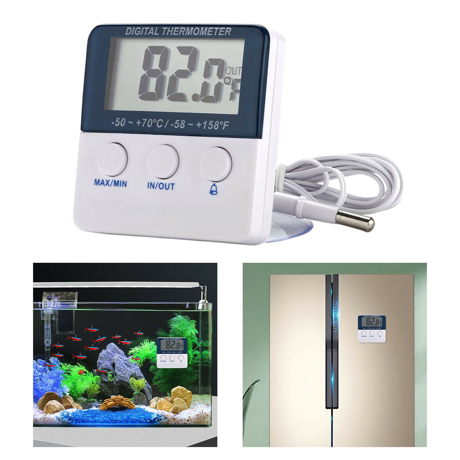 Thermometer Digital with Alarm Function Temperature Monitor for Garden