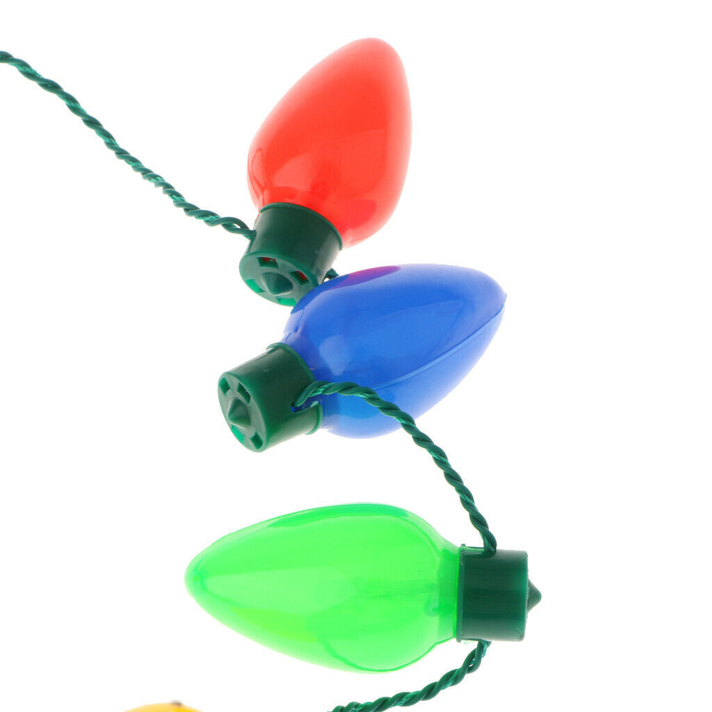 LED Light Up Christmas Bulb Necklace Party Favors 36cm-9 LED Bulbs