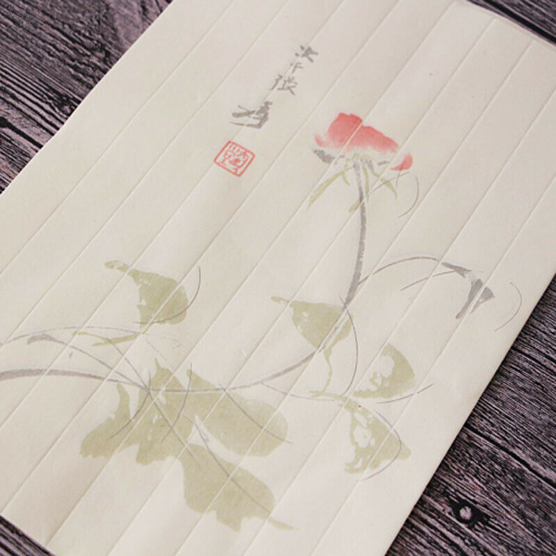 20 Sheets Xuan Paper Print Retro Rice Paper Writing Stationery Random Style